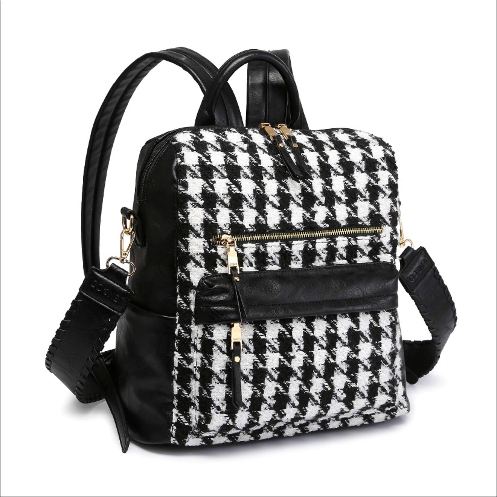 Houndstooth Backpack with Guitar Strap